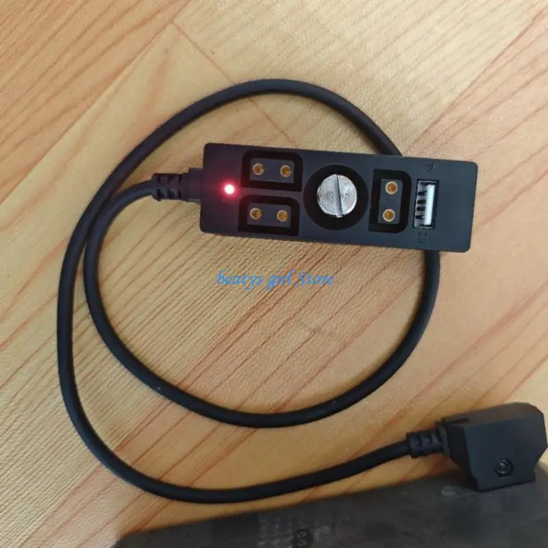 C7AB Multiple Device D Tap Battery Converter Cable 4 Outputs USB Charging LED Power Monitor