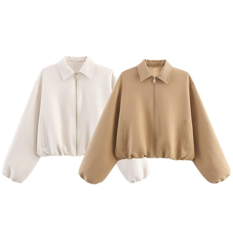Chaqueta hoada de manga larga con cremallera para mujer, ropa de abrigo, nueva otoño 2025, abrigo corto versátil a la moda ...