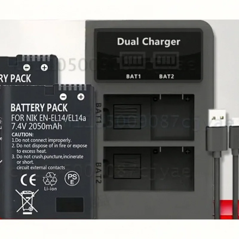 Long Lasting EN-EL14 Replacement Camera Battery for Nikon D5300 D3200 D5200 D3100 D5100 P7100
