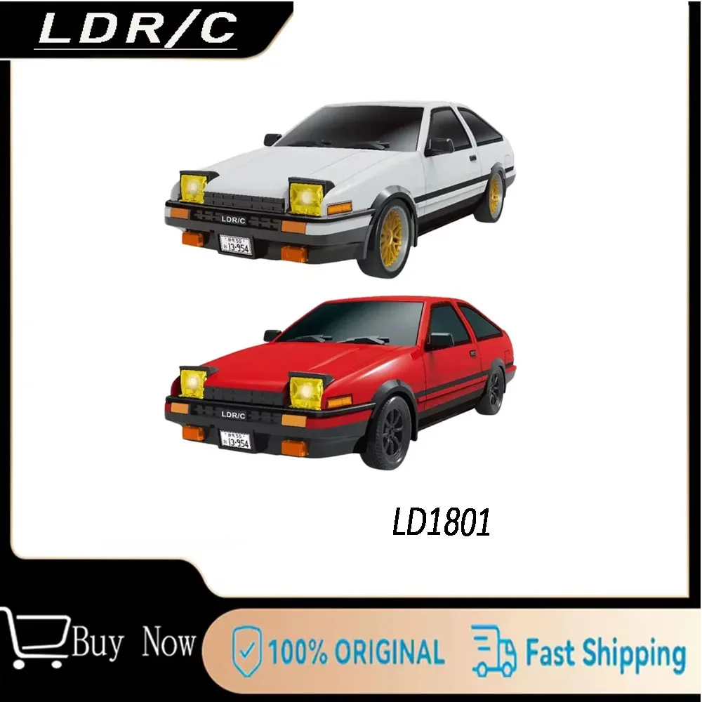 

LDRC масштаб 1:18 RC дрифтинг-машина LD1801 AE86-2,4G, гироскоп, светодиодные фонари, шины, детская игрушка в подарок