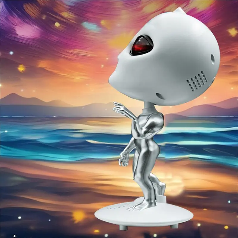 ABZW White Noise Timer Remote Controlled Alien Galaxy Star Projector With Bluetooth Speaker Starry Sky Lamp For Bedroom Decor