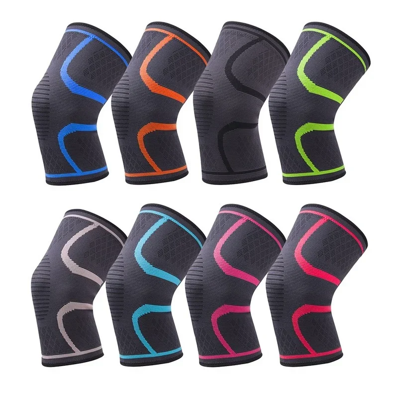 1Pcs Sports Knee Pads Support Silicone Spring Knee Protector Brace Basketball Running Kneepad Tactical Kneecap Fitness Accessori