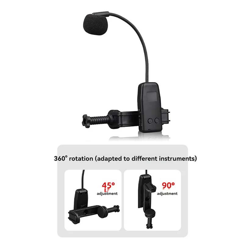 

2X Violin Wireless Microphone Musical Instrument Microphone Stage Performance Audio Receiver And Transmitter Long Clip-AT20