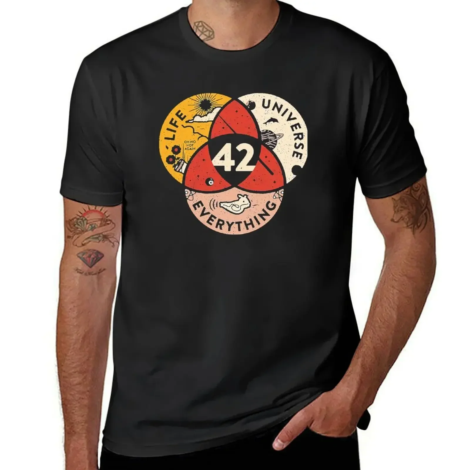 42 The Answer To Life The Universe And Everything T-Shirt vintage korean fashion T-shirt men