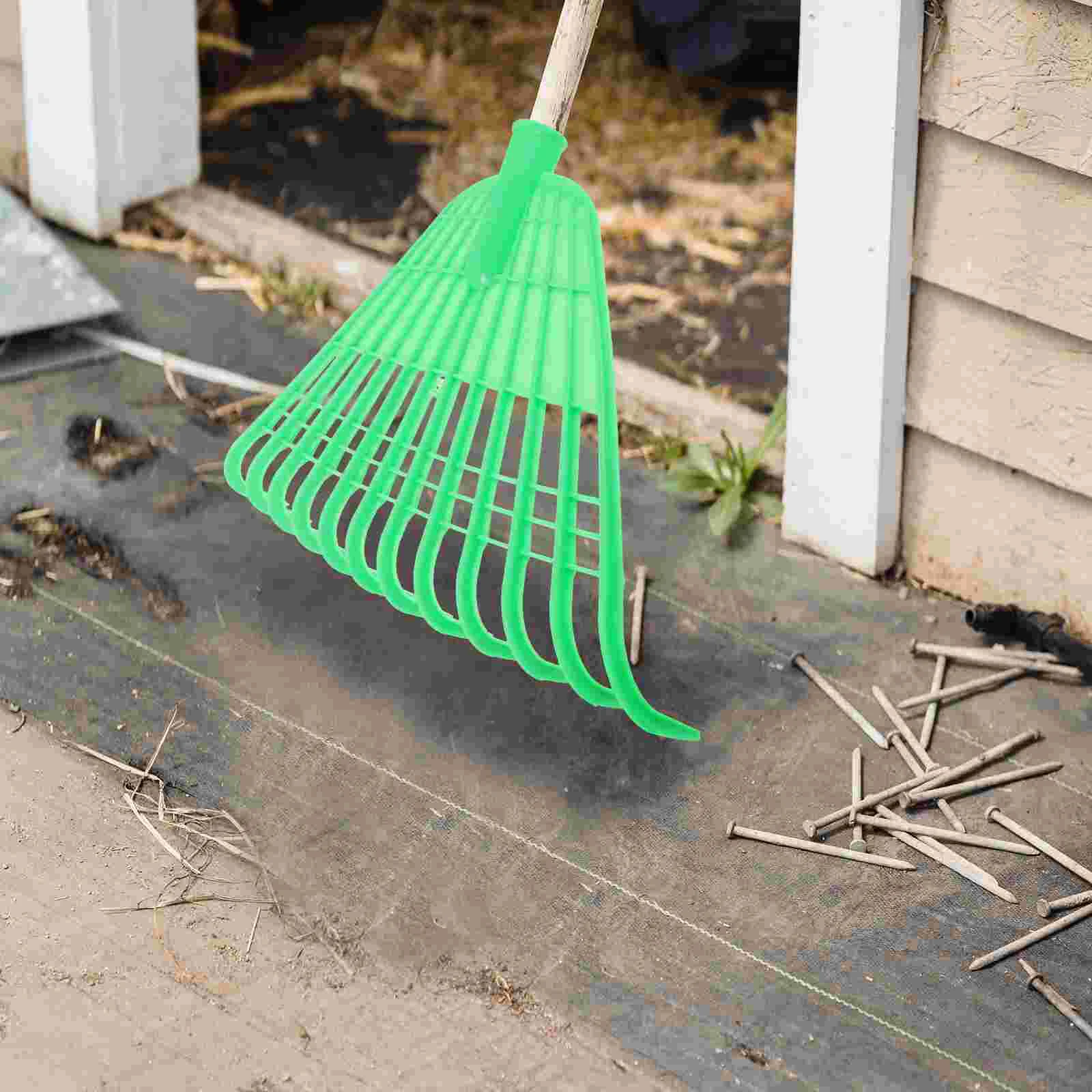 Small Rakes for Garden Beds Head Yard Heavy Duty Shrub Leaf Lawns Camping Plastic