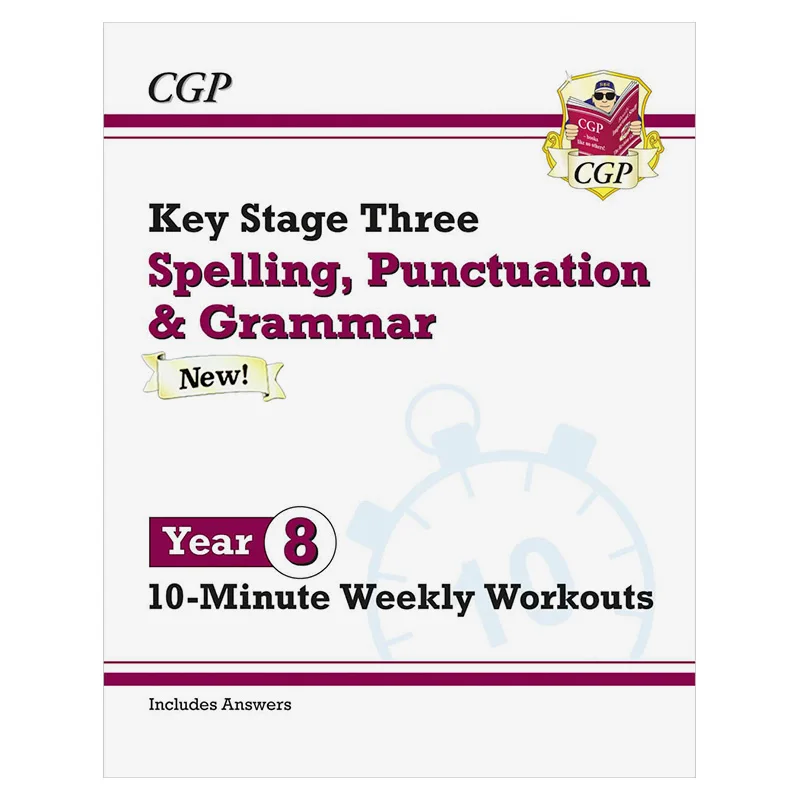 New KS3 Year 8 Spelling Punctuation And Grammar 10Minute Weekly Workouts CGP Team Coordination Group Publications 9781837740567