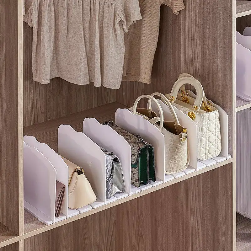 Organizing Divider Plastic Material Home Cabinet Bookshelf Handbag Storage Box Bag Organizer Clothing Rack Partition