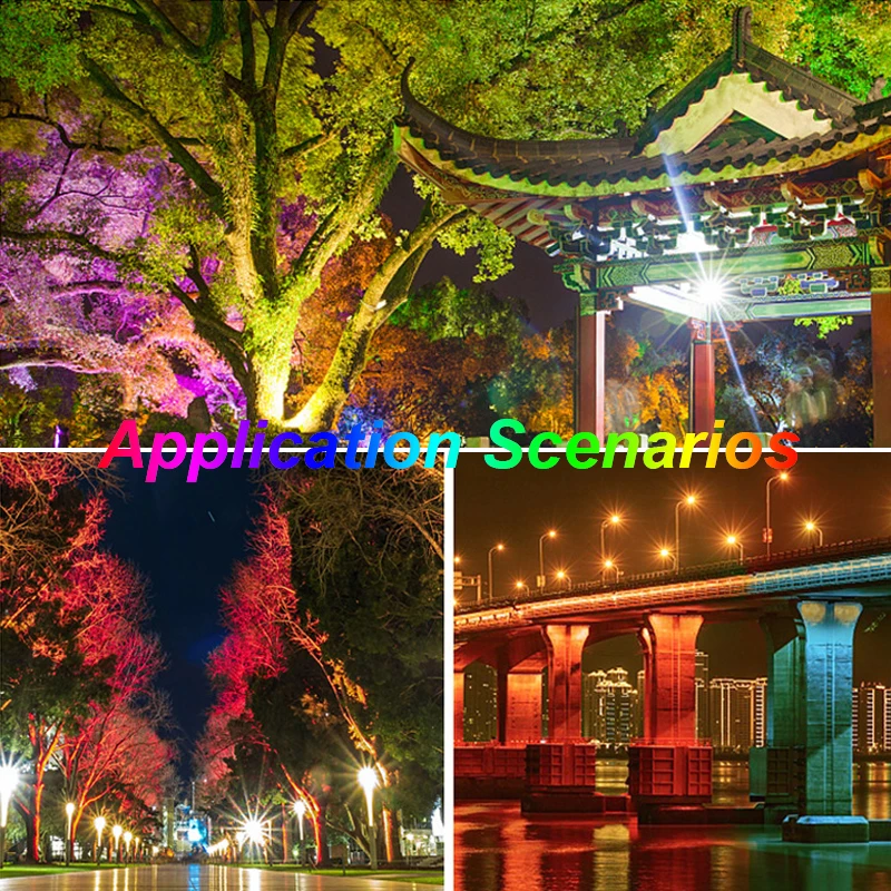 الوقت عكس الضوء RGB كشاف ضوء مقاوم للماء IP66 في الهواء الطلق التحكم عن بعد الكاشف التيار المتناوب 220 فولت فناء حديقة الإضاءة الأضواء #5