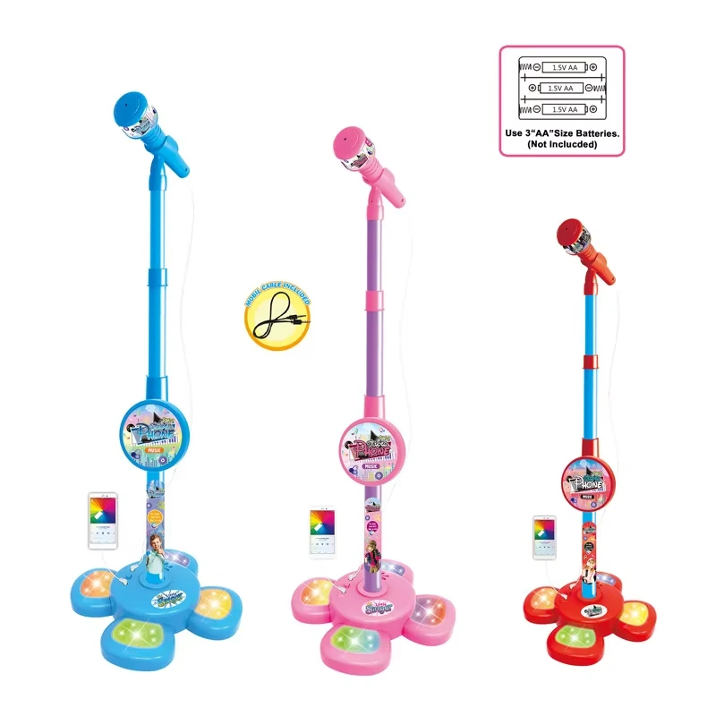 Kinder Karaoke Song Mikrofon mit Stand musikalische Lernspiel zeug Geschenk für Kinder Simulation interaktives Instrument mit Licht