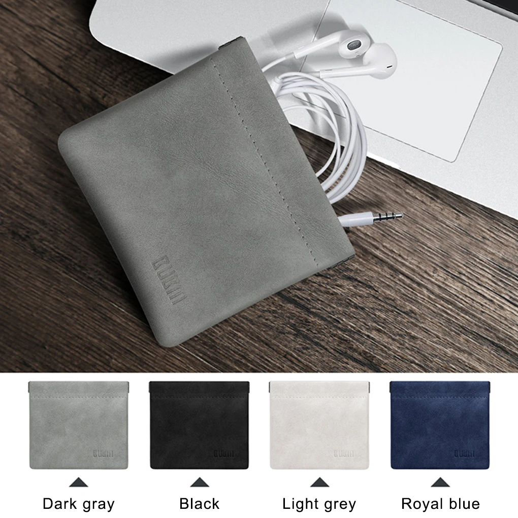 Сумка для наушников, миниатюрная Многофункциональная портативная сумка для хранения монет, сумка для переноски, сумка-Органайзер, Электронная сумка, темно-синяя L