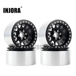 INJORA 4PCS 1/10 RC Rock Crawler Aluminum 2.2 Beadlock Wheel Rims for Axial SCX10 RR10 Wraith 90048 90018 TRX4 TRX-6