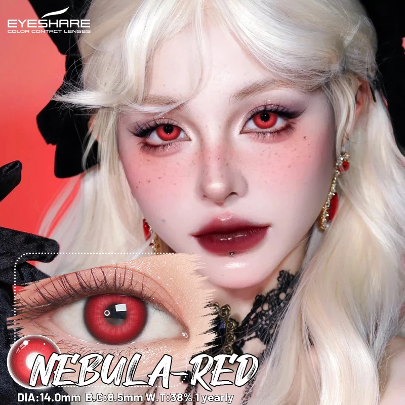 EYESHARE 1 Paar Anime Red Eye Linsen Farbkontaktlinsen Cosplay Blaue Augen Make-up Kontakt Halloween Rosa Kontakte Lila Linsen