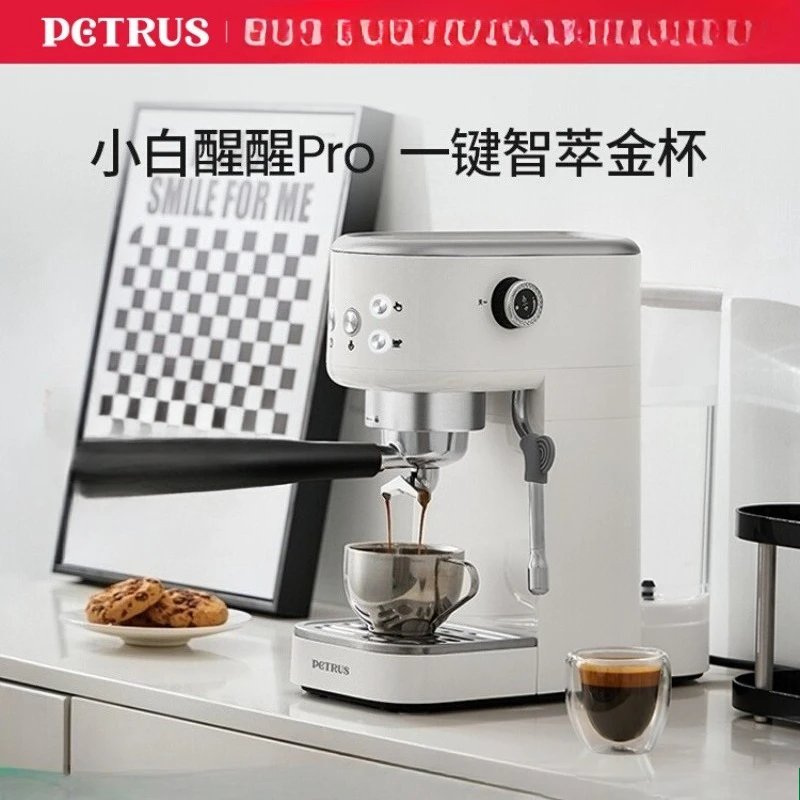 Machine à café Petrus compacte 220V, expresso avec mousseur à lait pour usage domestique AA