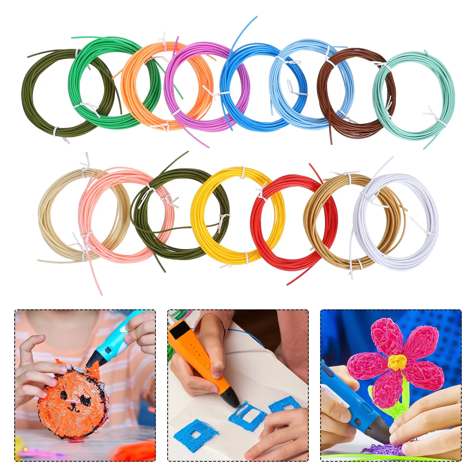 

15 Rolls Pcl 3D Printing Pen Filament Low Temperature Refills for Education Art Craft Creative Projects Vibrant Colors Glossy