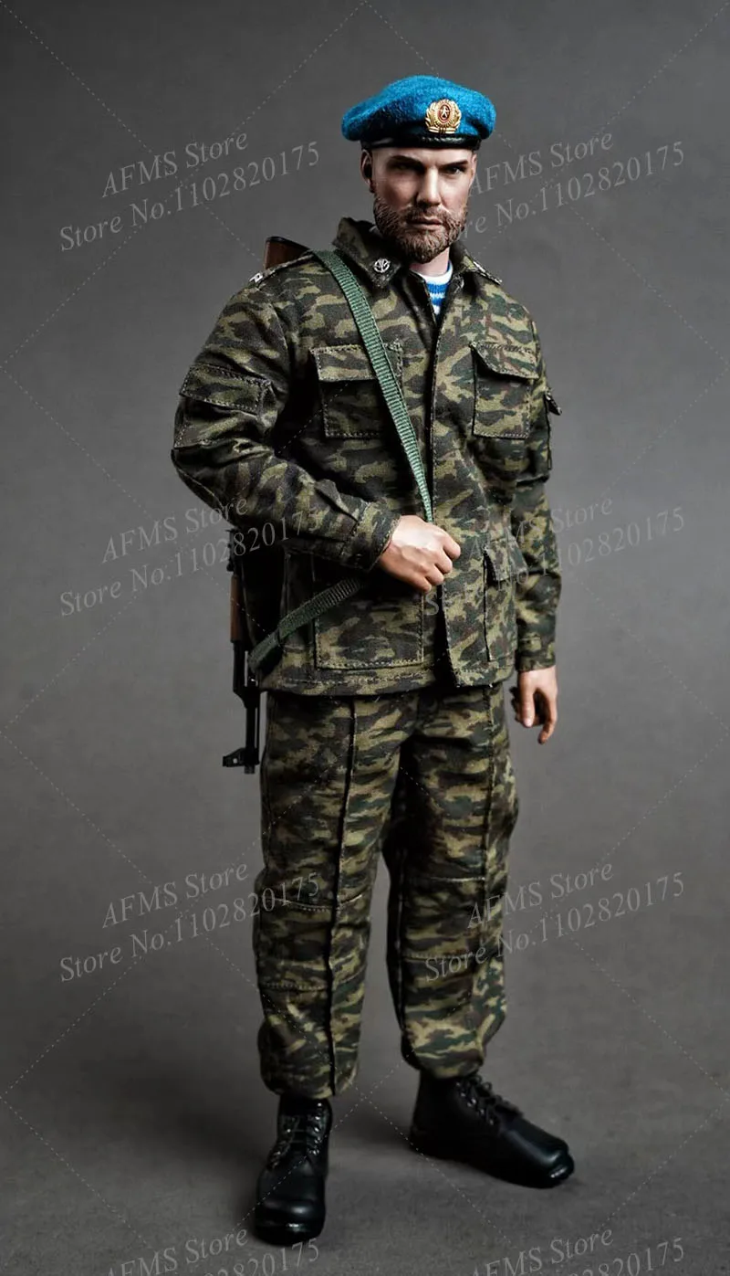 Rosyjski Żołnierz Radziecki 1/6 Mundur Wojskowy Outdoorowy Taktyczny Strój Bojowy Torba Akcesoriów Pasuje do Figurki Akcji 12"