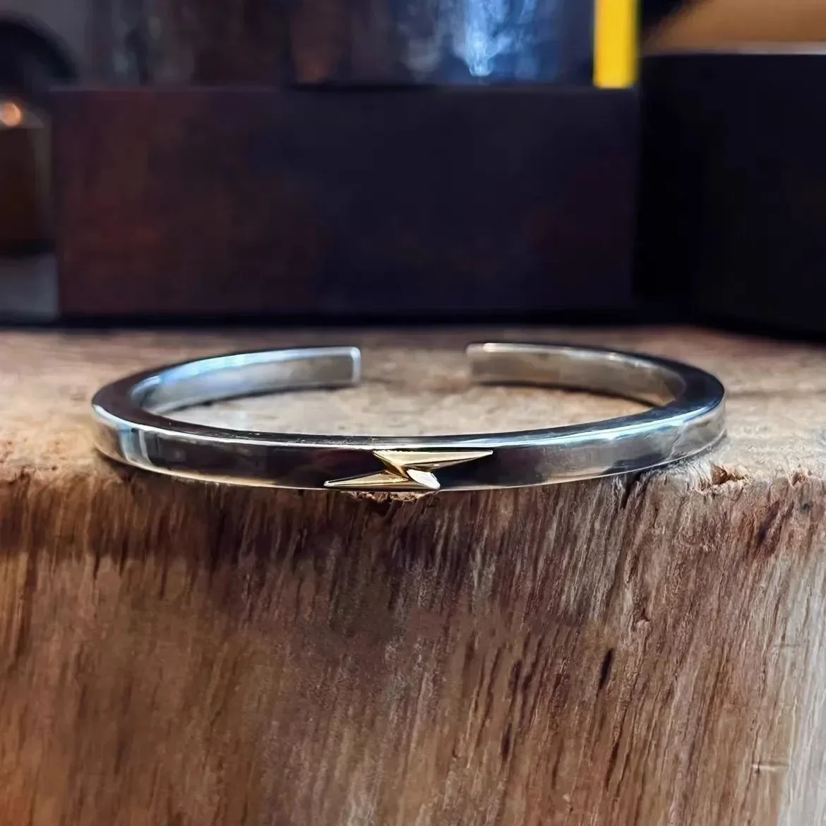 

Золотой молния, серебряный простой квадратный браслет - однотонный подарочный браслет