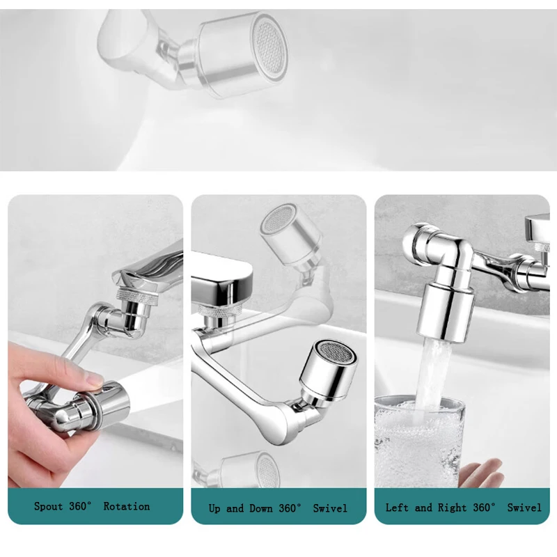 1080° Universal Rotation Faucet Extender Sprayer Head Kitchen Robot Arm Extension Faucets Mixer Aerator Bubbler Water Tap Nozzle