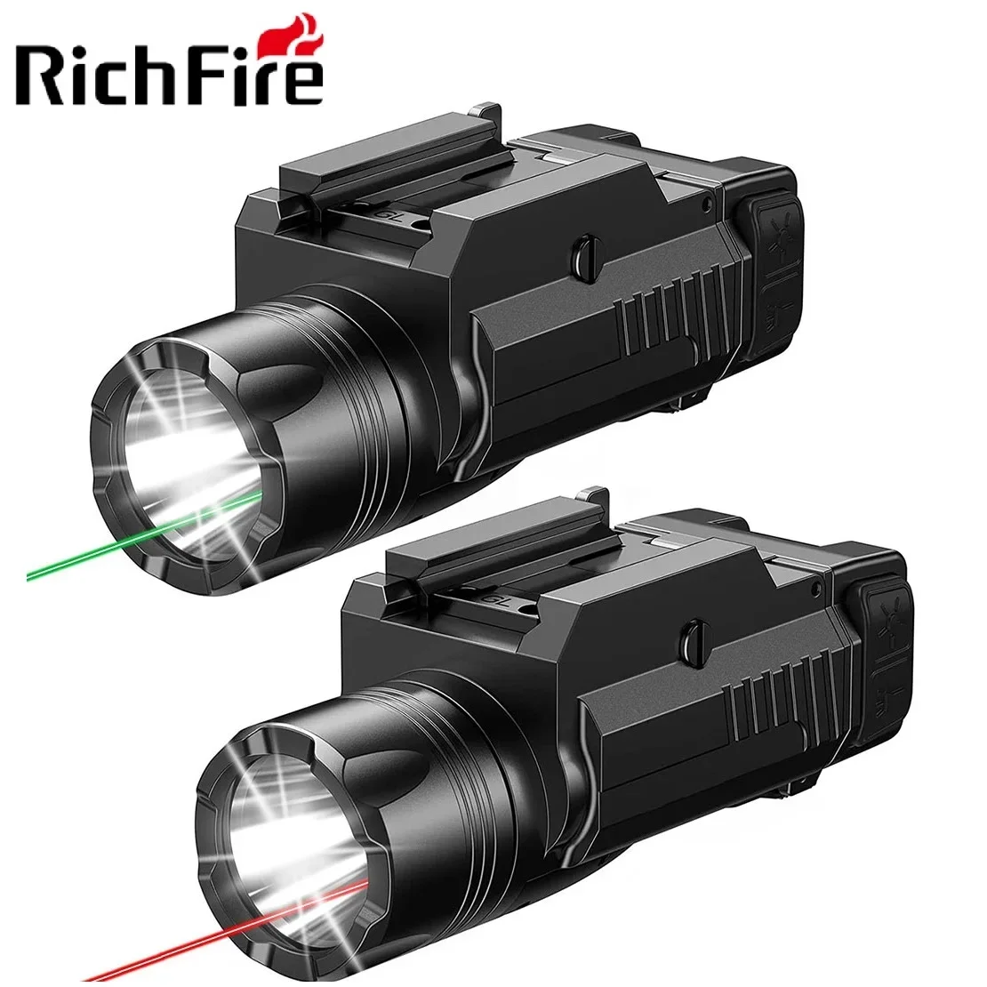 Original Richfire Pistol Flashlight Laser Combo 1000LM Gun Torch Tactical Weapon Light for Glock Taurus 20mm Rail Mounted