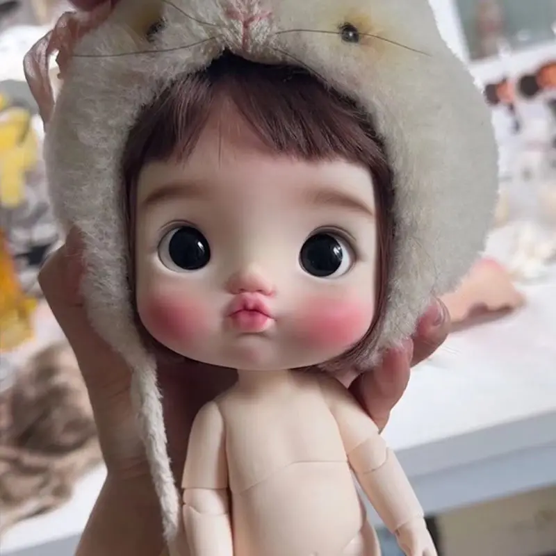 

6 Points Bjd Doll Children's Cute Pig Bag Resin Joint Doll Handmade Original Design 1/6 BJD