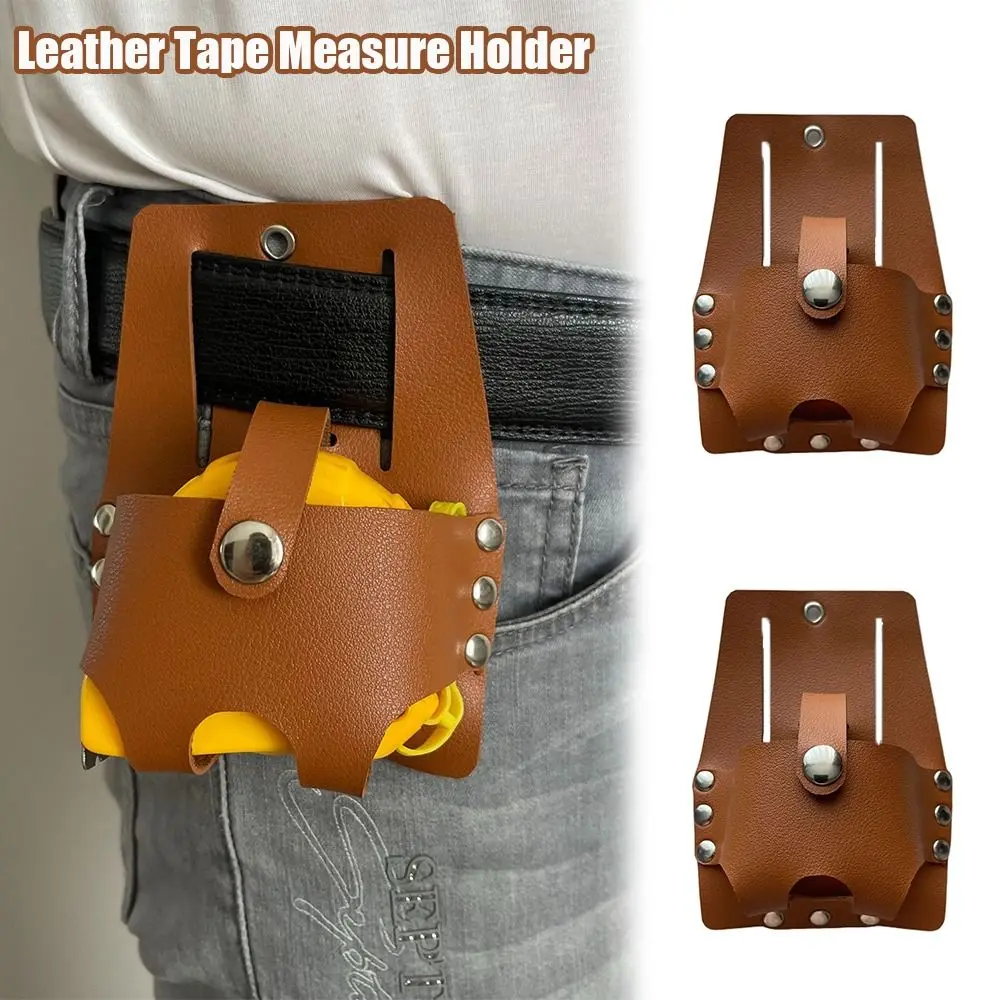 

Leather Tape Measure Holder Portable with Belt Loop Tape Measure Waist Bag Tool Pouch for Carpenters Electricians Woodworking