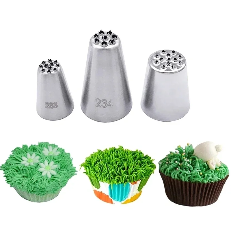1/3/5pc Cake Grass Cream Decoration Tips Set Nozzle Cupcake Head Cake Decorating Tools Pastry Tools Stainless Steel Piping Icing