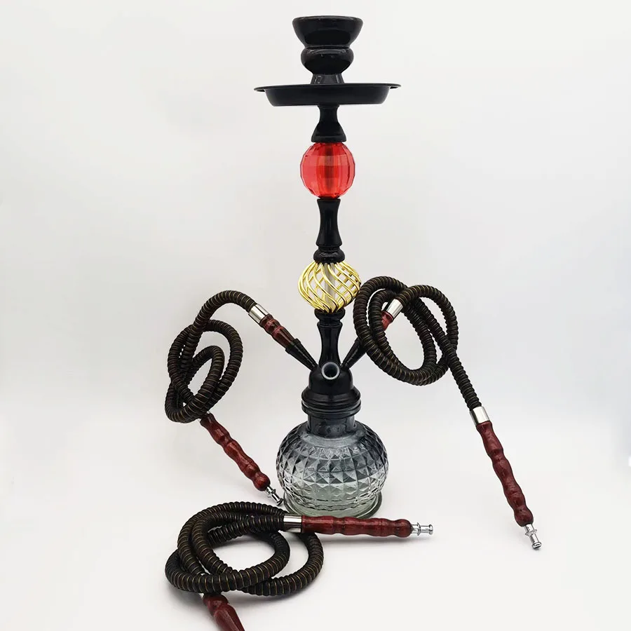 Arabia Hookah Set Large 3 Tube Shisha Glass Bottle Ceramic Bowl Hose Water Pipe Bar KTV Hookah Accessories Birthday Gift Decora