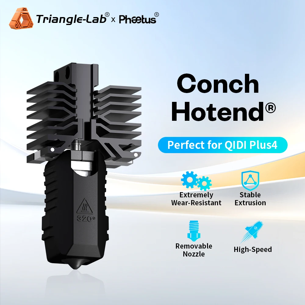 Trianglelab Conch Hotend® Perfect Fit for QIDI Plus4 EndCoat™ Nozzle 0.2 0.4 0.6 0.8mm 30mm³/s  High-Speed For QIDI Plus 4