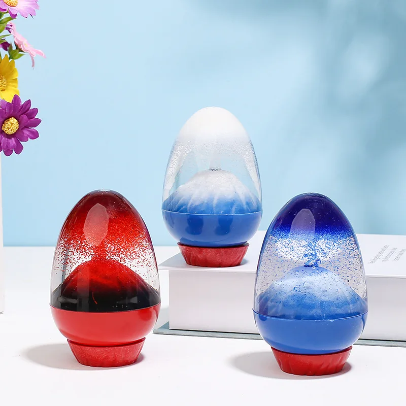 Creative Volcanic Eruption Oil Droplets Hourglass Sand Timer Acrylic Egg Liquid Timer Kid's Birthday Gift Ornaments Home Decor