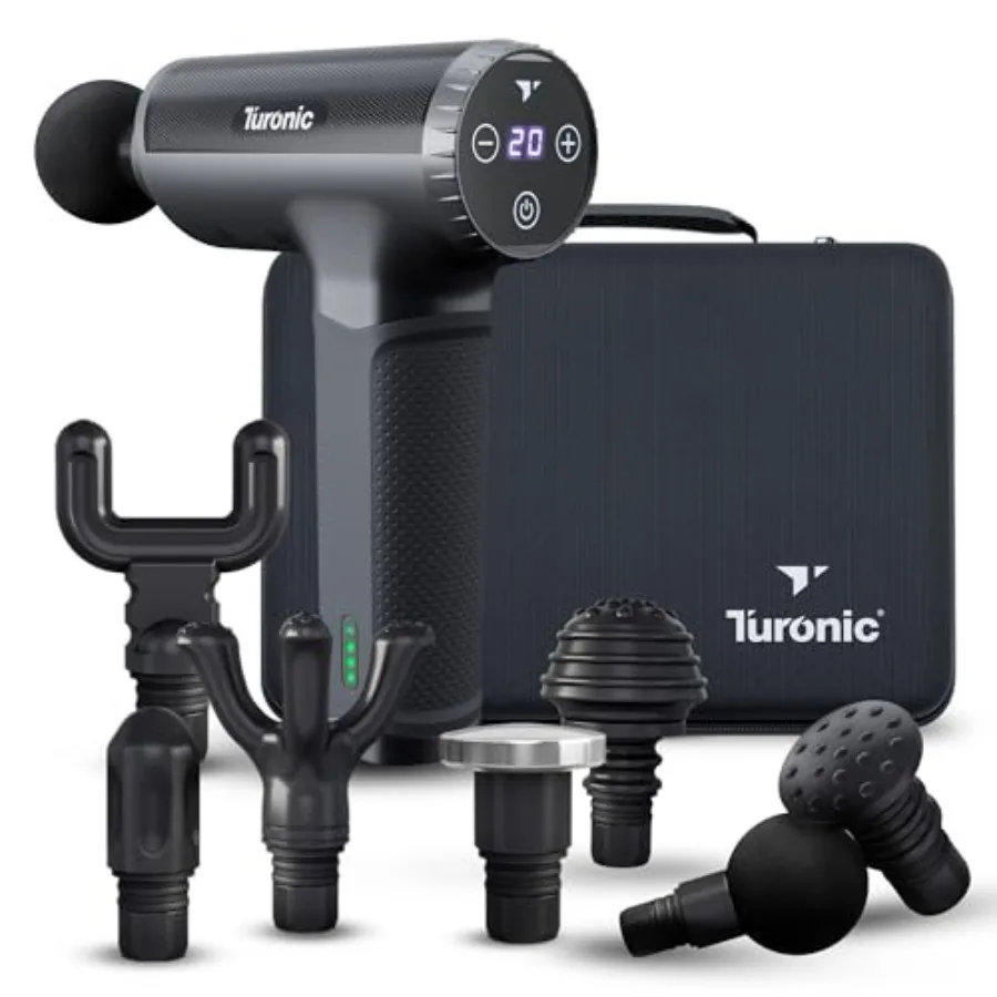 

Профессиональный ручной массажный пистолет - перкуссионный массажер для глубоких тканей, 20 скоростей, 7 насадок, бесшумный, мощный, портативный, беспроводной