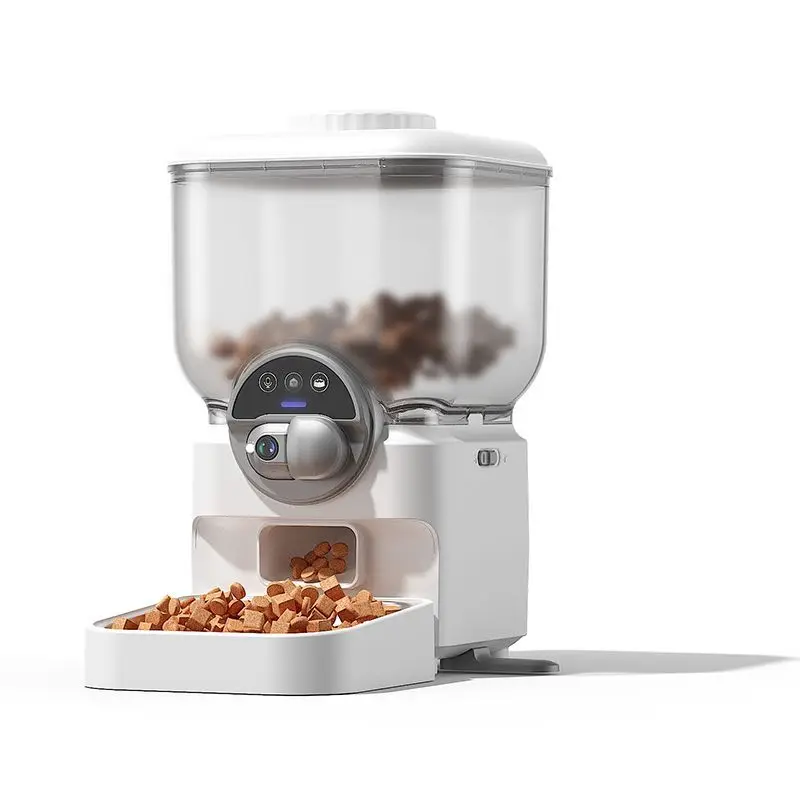 Intelligent visual cat and dog automatic feeder wifi adjustment camera pitch timing rechargeable monitoring feeder