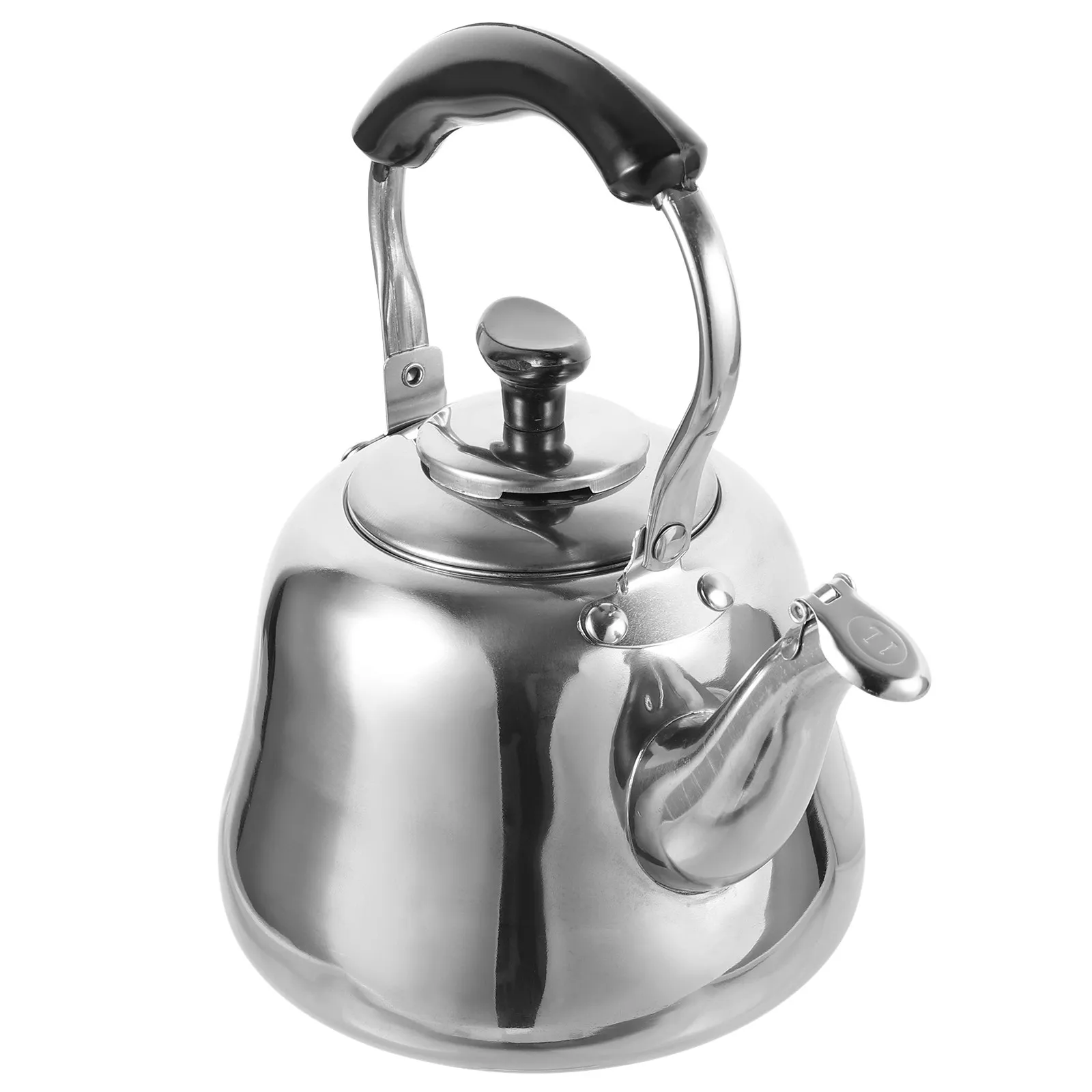 1Pcs Stainless Steel Whistling Teakettle with Musical Steam Alert Lid Handle for Gas Induction Stove Boil Water Tea Coffee
