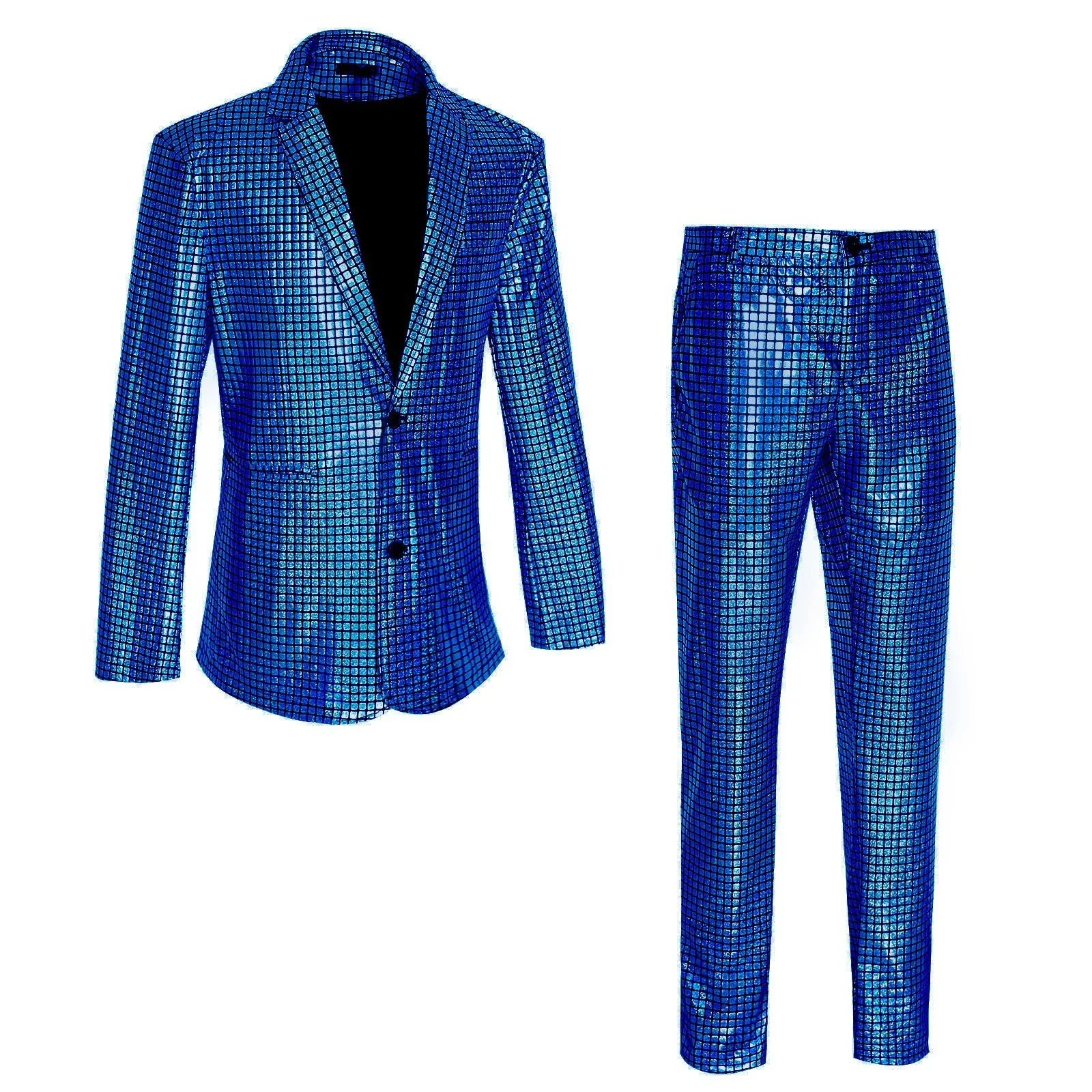 Fashionable New Men's Sequin Hot Stamping Suit Disco Cosplay Party Stage Nightclub Shiny and Cool Performance Suit Set