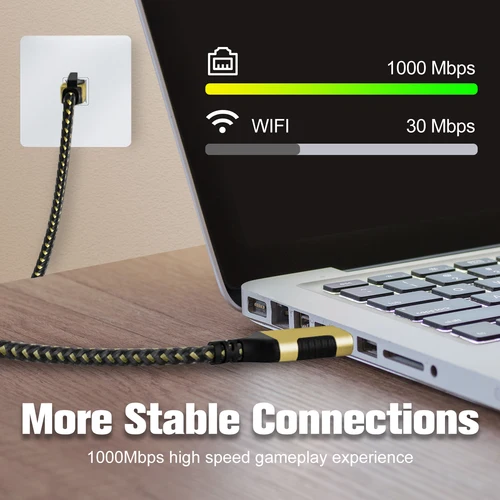 Imagen 2 del producto Cable USB C a Ethernet súper delgado, USB3.0 a RJ45 Cable delgado conectado directamente para PC, red de 1000Mbps Compatible con Thunderbolt 3