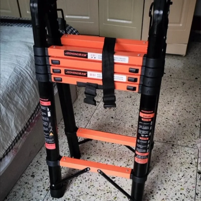 High-Strength Steel Aluminum Telescopic Ladder, Multi-Purpose A-Frame Straight Ladder for Home Engineering, Lightweight Foldable