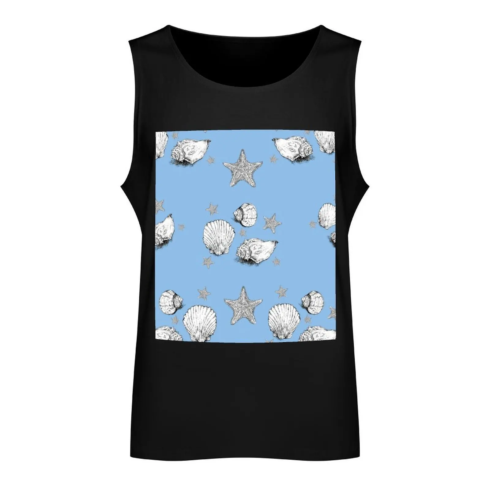 Blue Shells and Starfish Tank Top quick-drying t-shirt sleeveless Men's t-shirts Men gym sportswear Men's sleeveless t-shirt