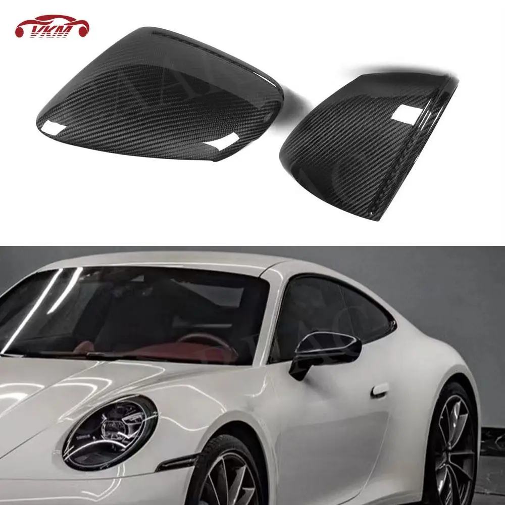 

Dry Carbon Fiber Rear Mirror Cover Replacement Snap Mirror Housing Rearview Cap For Porsche 992 Taycan 2019+ LHD Car Accessories