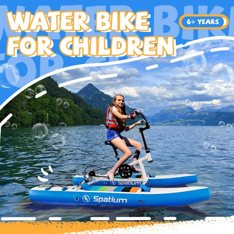 New Design Kid Inflatable Floating Pedal Bicycle Water Bicycle Pedal Boat Children's Inflatable Floating Bike For Sale