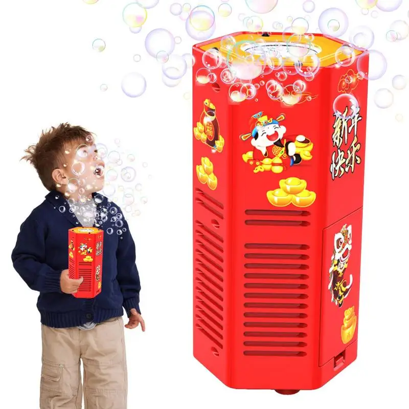 Firework Bubble Machine Lights Sounds Bubble Firework Blaster Bubble Party Favors New Year Toy Outdoors Activity Easter Birthday