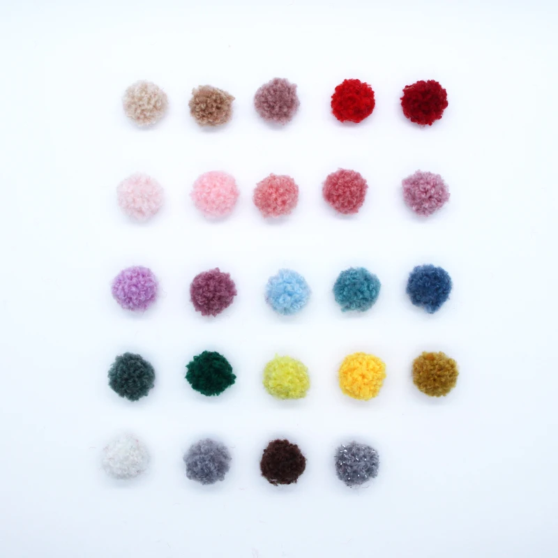 50-100Pcs/Lot 15mm Multicolor Teddy Fluffy Pom Plush Balls MINI Fringe Knitted Wedding DIY Craft Headwear Kids Hair Accessories