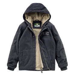 Chaqueta Bomber holgada de alta calidad para hombre, prendas de vestir de lana, Parkas cálidas más gruesas, chaquetas de plumón con capucha, abrigos casuales de invierno, 4XL