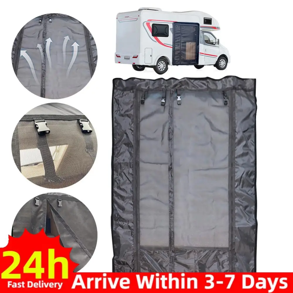 

Magnetic Insect Mosquito Screen with Zipper Insect Mosquito Curtain Breathable RV Mosquito-proof Door Curtain for Motorhome
