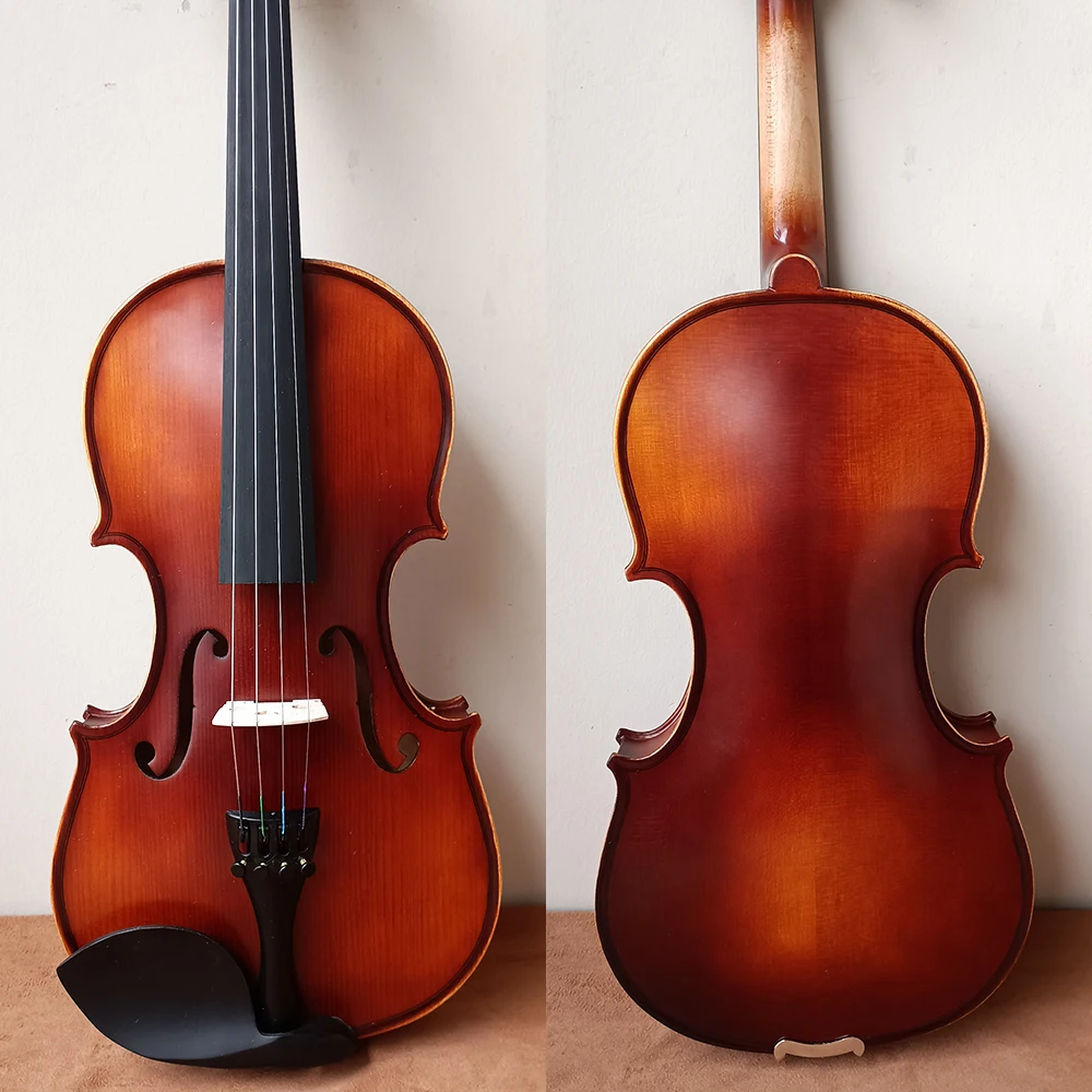 Jinyin JYVL-Y3000a 4/4 size  size beginner's matte maple handmade violin set, spruce wood panel, ebony fingerboard/chord shaft