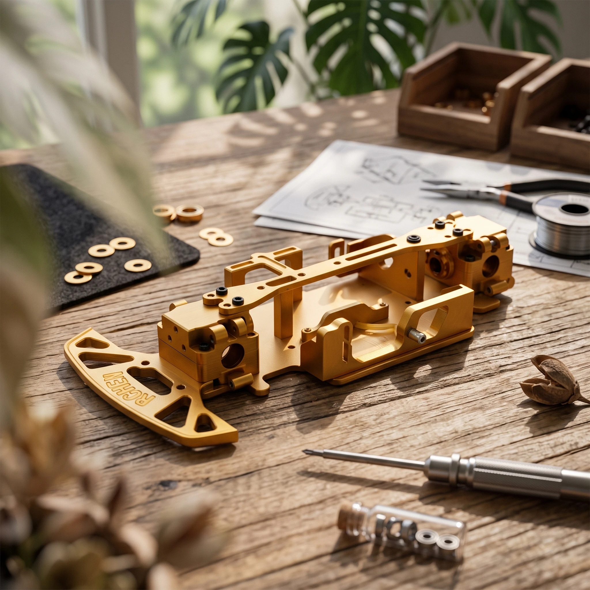 Gearbox Chassis with Mounting Points Metal RC Car Chassis Frame RC Car Gearbox Housing Upgraded Hardware Long-Lasting