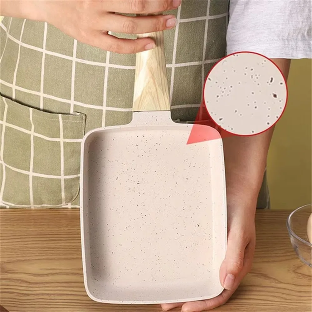 

Tamagoyaki Japanese Omelet Pan Rectangle NonStick Egg Roll Pan Anti Scalding Handle Kitchen Gadgets Small Steak Frying Pan