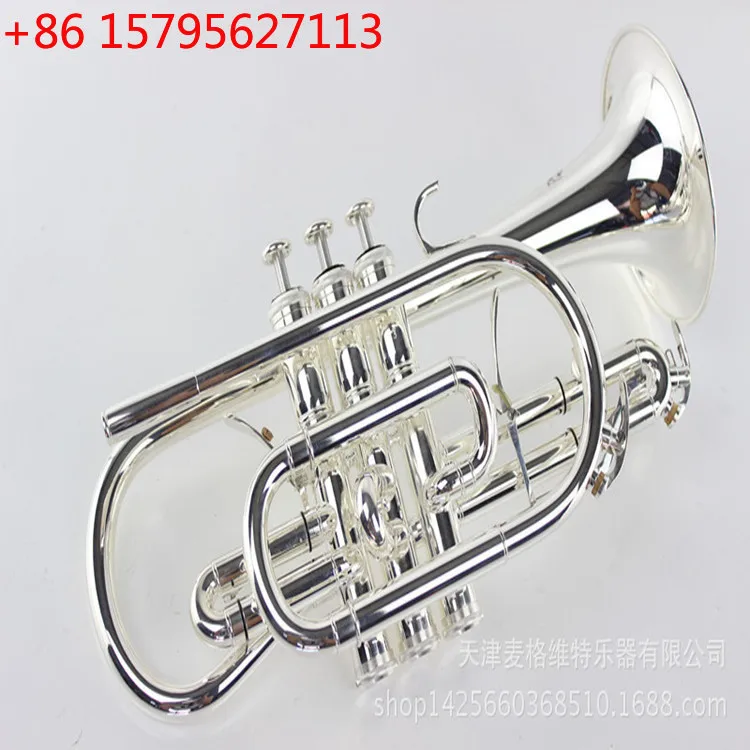 

Magwitt Cornet Musical Instrument, B-drop Trigger Cornet Musical Instrument Manufacturer Wholesale Tube Silver Plated Cornet