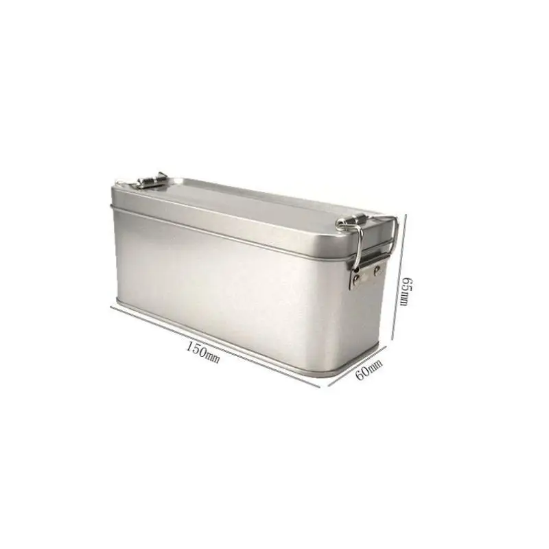 Hochwertige rechteckige Metallbox mit Deckel, Aufbewahrungsbox, Kuchenverpackungsbox, altmodische, robuste Eisenbox mit Verschluss〔YY32〕 – Detail 10