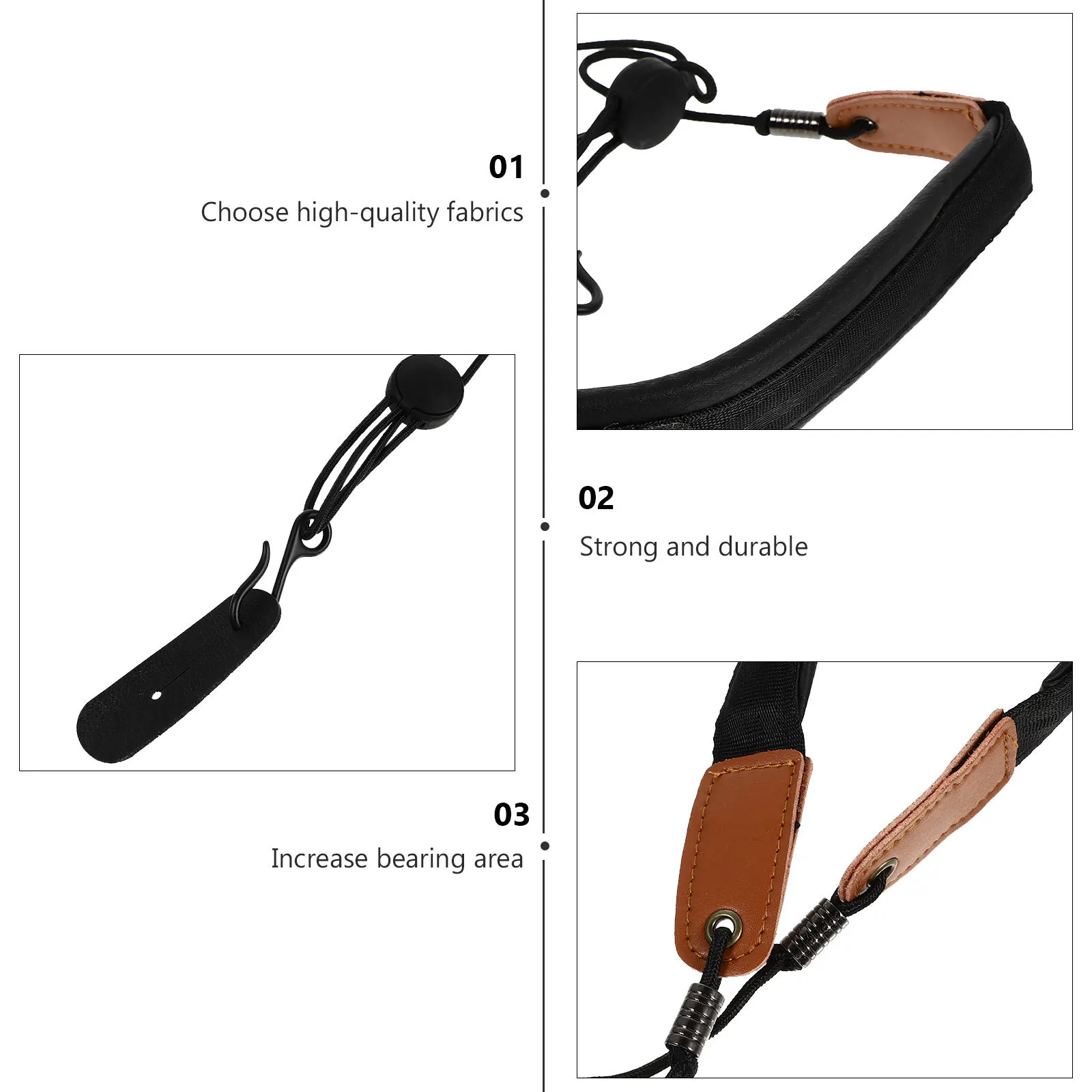 

1Pcs Saxophone Belt Black Comfortable Nylon Strap Durable Support Long-Term Use Saxophone Neck Harness Sax Strap