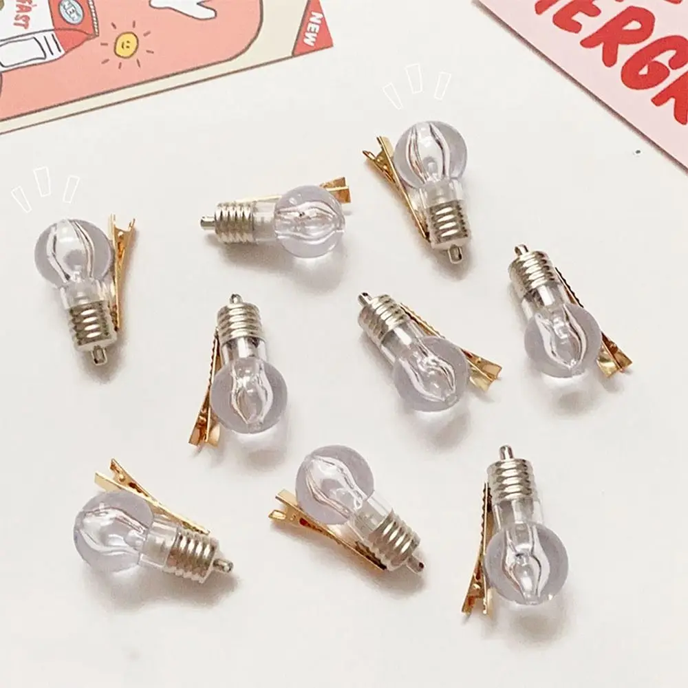 Shape With Electric Simulated Bulb Luminous Bulb Hairpin Female Hair Accessories Korean Style Headwear Glowing Hair Clip