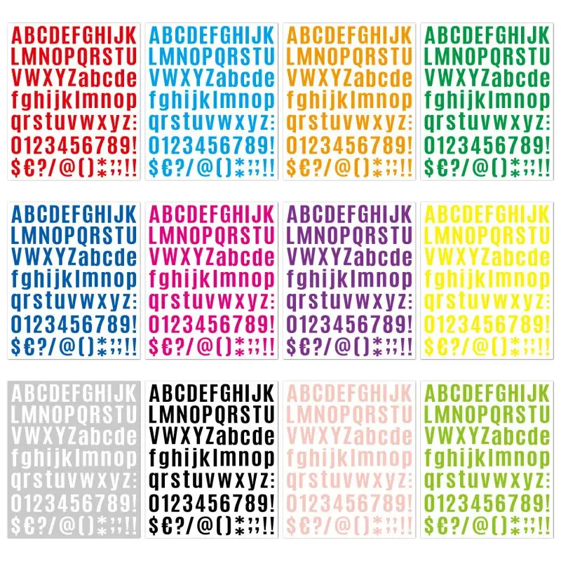 26 alfabeto a a z planejador adesivos, à prova d\'água, colorido, criativo, diy, pvc, carta, para crianças, copo, 2pcs