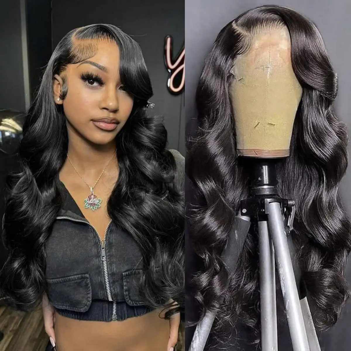 

Transparent Body Wave Lace Front Wigs Human Hair 38 Inch 13x4 Lace Frontal Human Hair Wigs Pre Plucked for Black Women Wigs